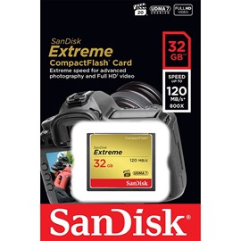 SanDisk SDCFXSB-032G-G46 Extreme CompactFlash 32GB Bellek Kartı 120MB/s