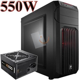 Corsair CC-9011050-550VS Carbide Series SPEC-01 Red LED Mid-Tower 550W Siyah Kasa