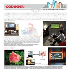 Codegen AX-24 240x200 Storlu Projeksiyon Perdesi (Siyah Fonlu - Duvara Tavana Asılabilir)