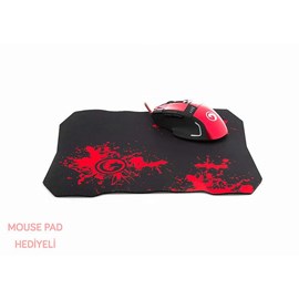 Everest SGM-X10K Usb Kırmızı Gaming Mouse ve Mouse Pad