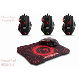 Everest SGM-X7 Usb Siyah Oyuncu Mouse ve Mouse Pad