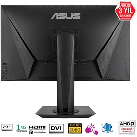 Asus VG278Q 27 1ms 144Hz Full HD 144Hz DVI HDMI DP FreeSync G-SYNC FreeSync Oyun Monitörü