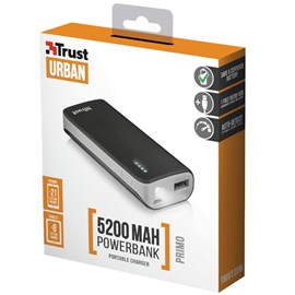 Trust 21635 Primo Powerbank 5200 Taşınabilir Siyah Güç Kaynağı