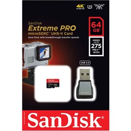 SanDisk SDSQXPJ-064G-GN6M3 Extreme Pro 64GB microSDXC UHS-II U3 275MB C10 Bellek Kartı