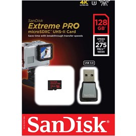 SanDisk SDSQXPJ-128G-GN6M3 Extreme Pro 128GB microSDXC UHS-II U3 275MB C10 Bellek Kartı