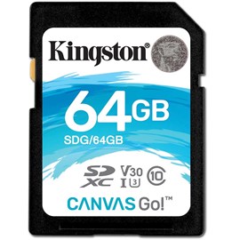 Kingston SDG/64GB Canvas Go! 64GB SDXC Bellek Kartı 90/45MB Class 10 UHS-I U3