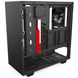 NZXT CA-H500W-BR H500i Mat Siyah-Kırmızı Temperli Cam RGB Akıllı ATX PSUsuz Kasa