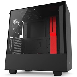 NZXT CA-H500W-BR H500i Mat Siyah-Kırmızı Temperli Cam RGB Akıllı ATX PSUsuz Kasa