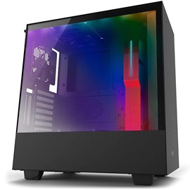 NZXT CA-H500W-BR H500i Mat Siyah-Kırmızı Temperli Cam RGB Akıllı ATX PSUsuz Kasa