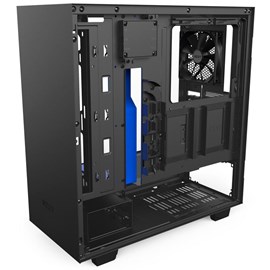 NZXT CA-H500W-BL H500i Mat Siyah-Mavi Temperli Cam RGB Akıllı ATX PSUsuz Kasa