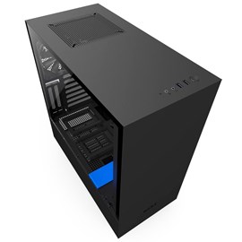 NZXT CA-H500W-BL H500i Mat Siyah-Mavi Temperli Cam RGB Akıllı ATX PSUsuz Kasa