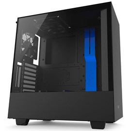 NZXT CA-H500W-BL H500i Mat Siyah-Mavi Temperli Cam RGB Akıllı ATX PSUsuz Kasa