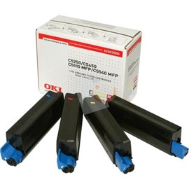 OKI 42403006 Mavi, Kırmızı, Sarı ve Siyah Toner Birleşik Paket C5250 C5450 C5510 C5540