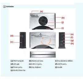 Thermaltake N00012USE Max4 ESATA/USB 3.5 SATA Aktif Fan Soğutmalı Harici Hdd Kutusu