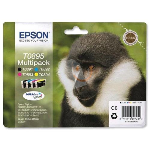 Epson C13T08954020 Multi Pack Renkli + Siyah Kartuş Paketi BX300F S21 SX100 SX205 SX400 SX415