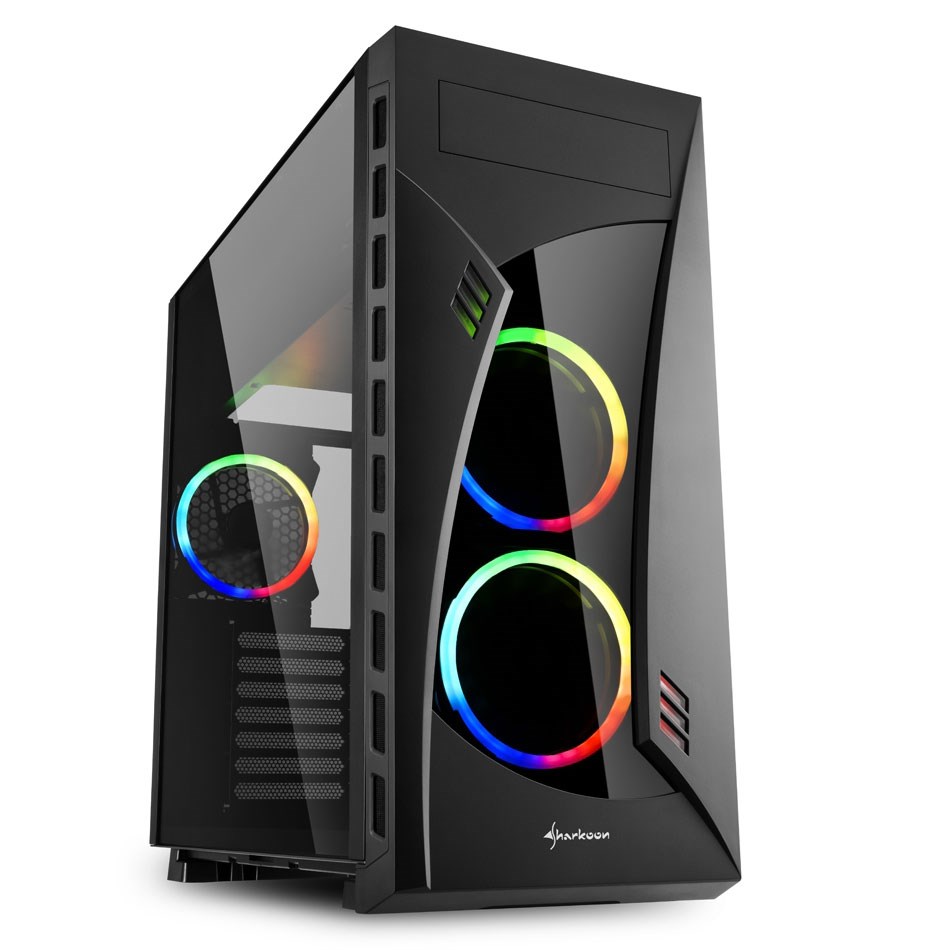 Sharkoon NIGHT SHARK RGB Pencereli Siyah E-ATX Gaming Kasa