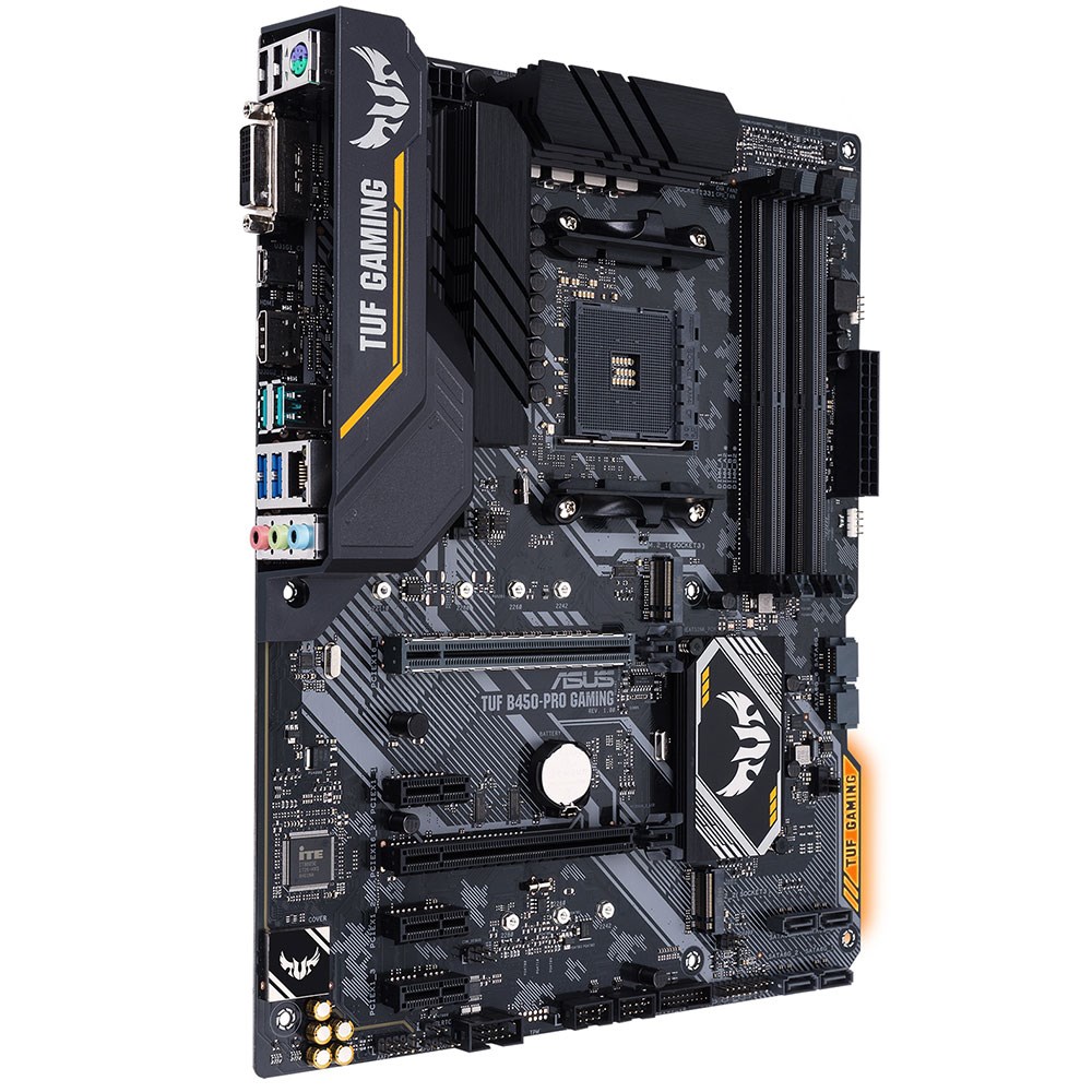 Asus TUF B450-PRO GAMING DDR4 Çift M.2 HDMI DVI Aura LED 16x AM4 ATX