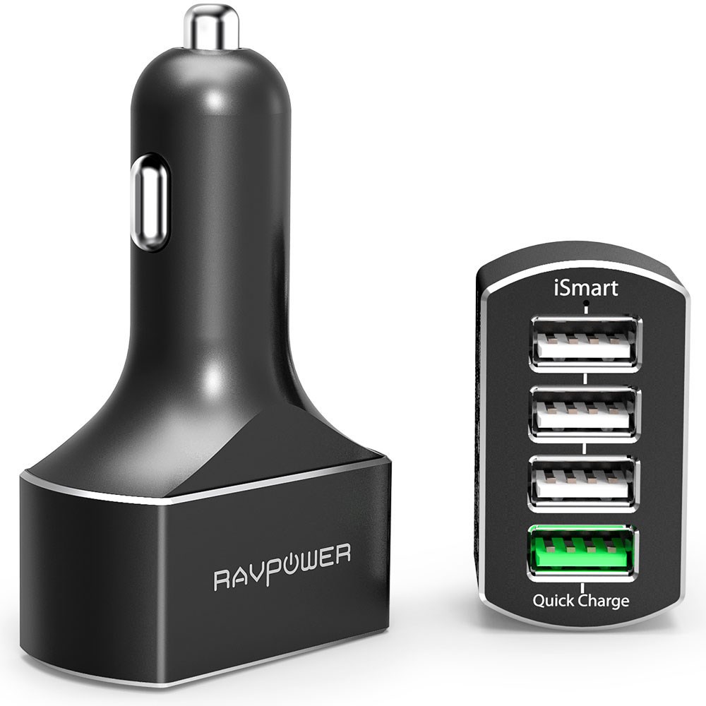 RAVPower RP-VC003 54W 4 Port QC 3.0 Hızlı Araç Şarjı Siyah