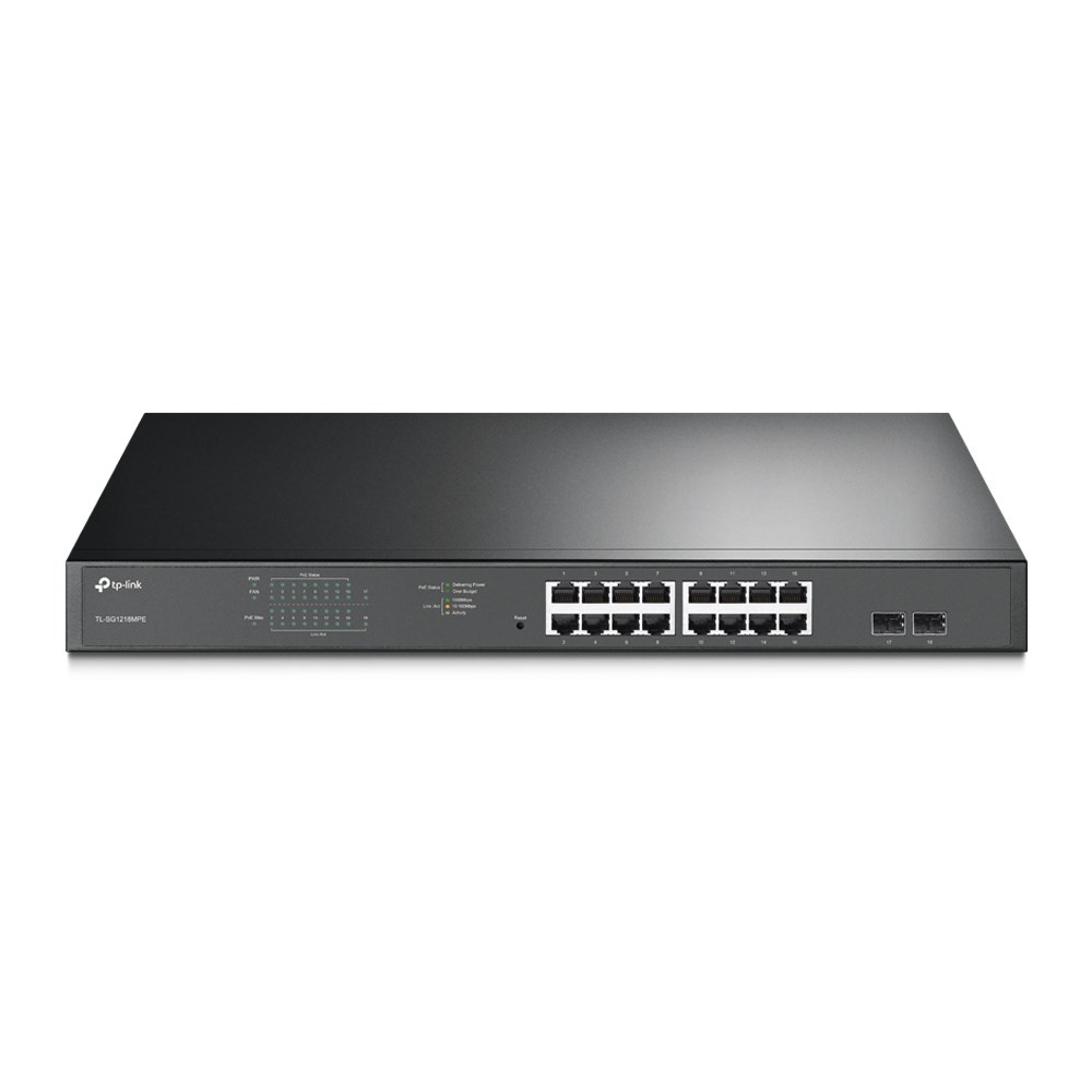 TP-LINK TL-SG1218MPE JetStream 16-Port Gigabit 2 SFP Yuvalı Easy Smart PoE + Switchart PoE + Switch