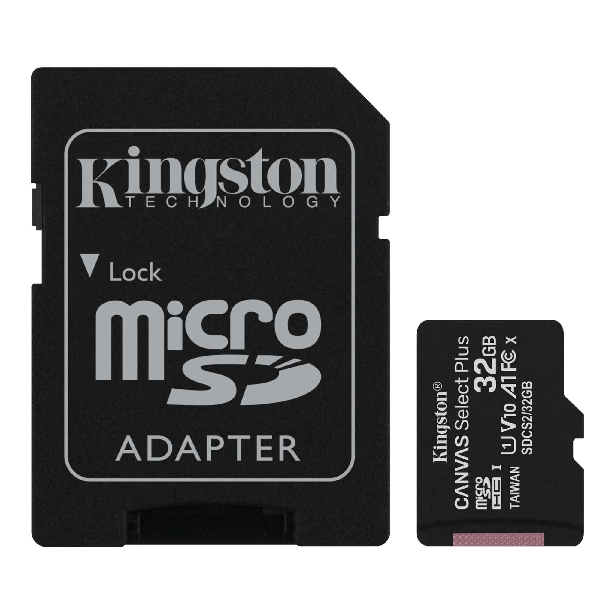 Kingston Canvas Plus 32GB SDCS2/32GB Class 10 100MB/s Okuma Hızlı MicroSD Hafıza Kartı