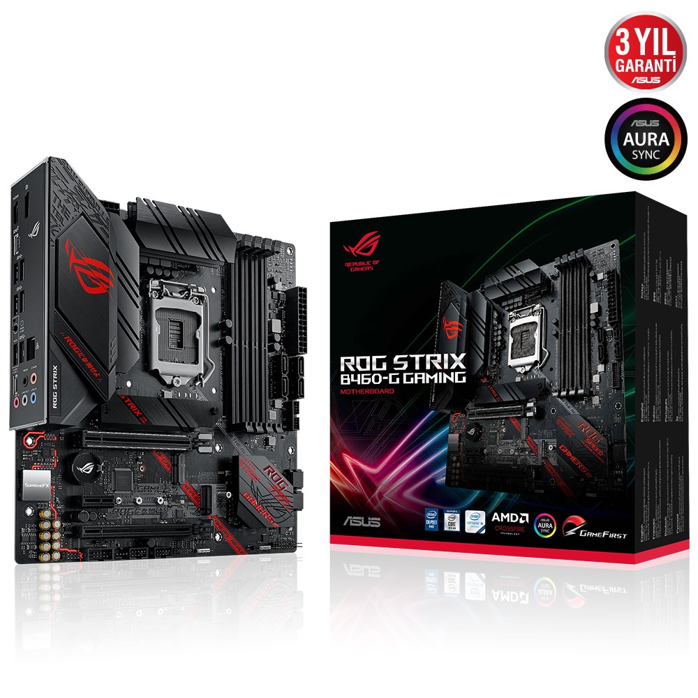 ASUS ROG STRIX B460-G GAMING 2933MHz DDR4 Soket 1200 M.2 HDMI DP mATX Anakart