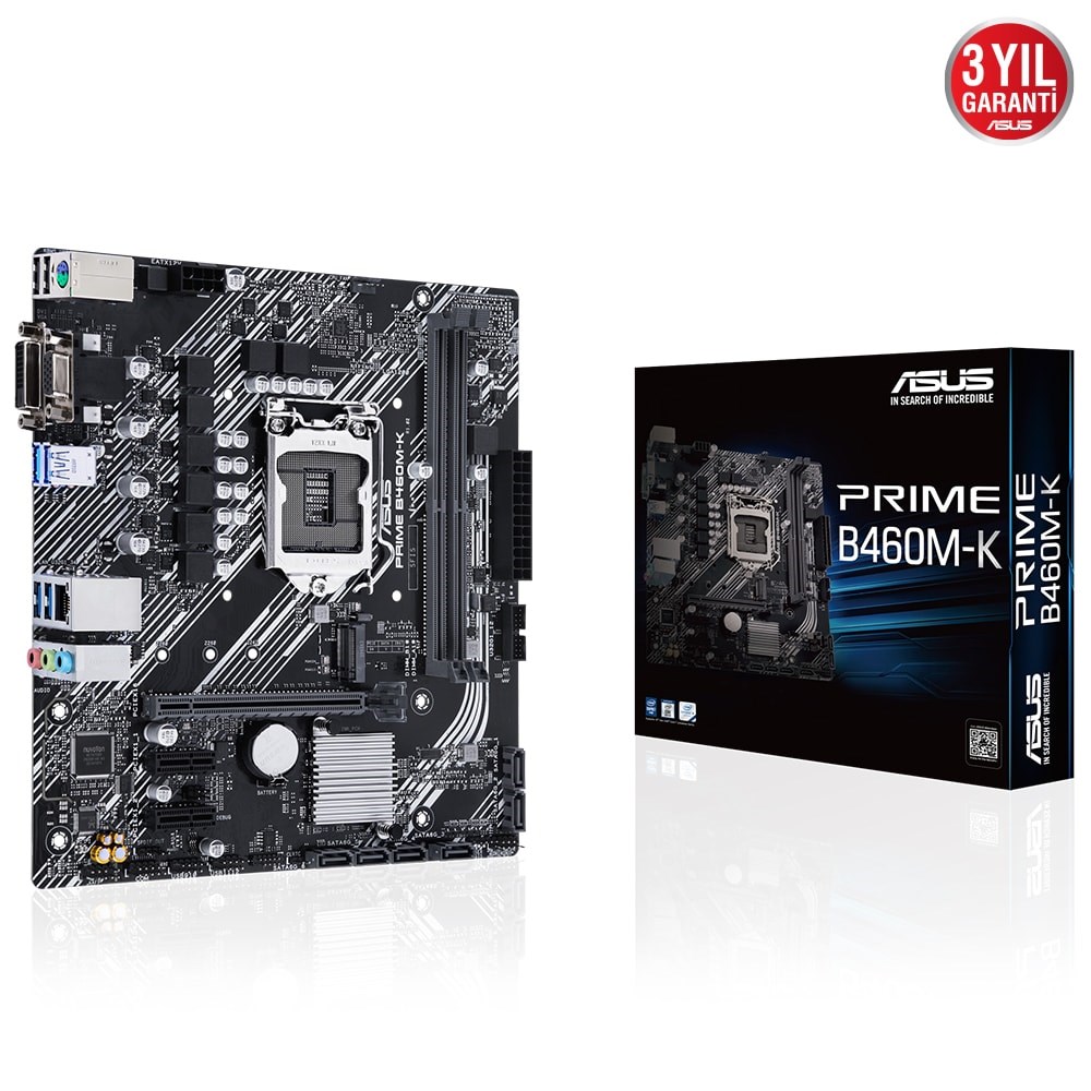 ASUS PRIME B460M-K 2933MHz DDR4 Soket 1200 M.2 VGA DVI mATX Anakart