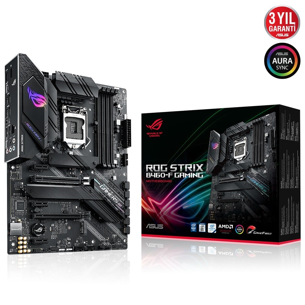 ASUS ROG STRIX B460-F GAMING 2933MHz DDR4 Soket 1200 M.2 HDMI DP ATX Anakart