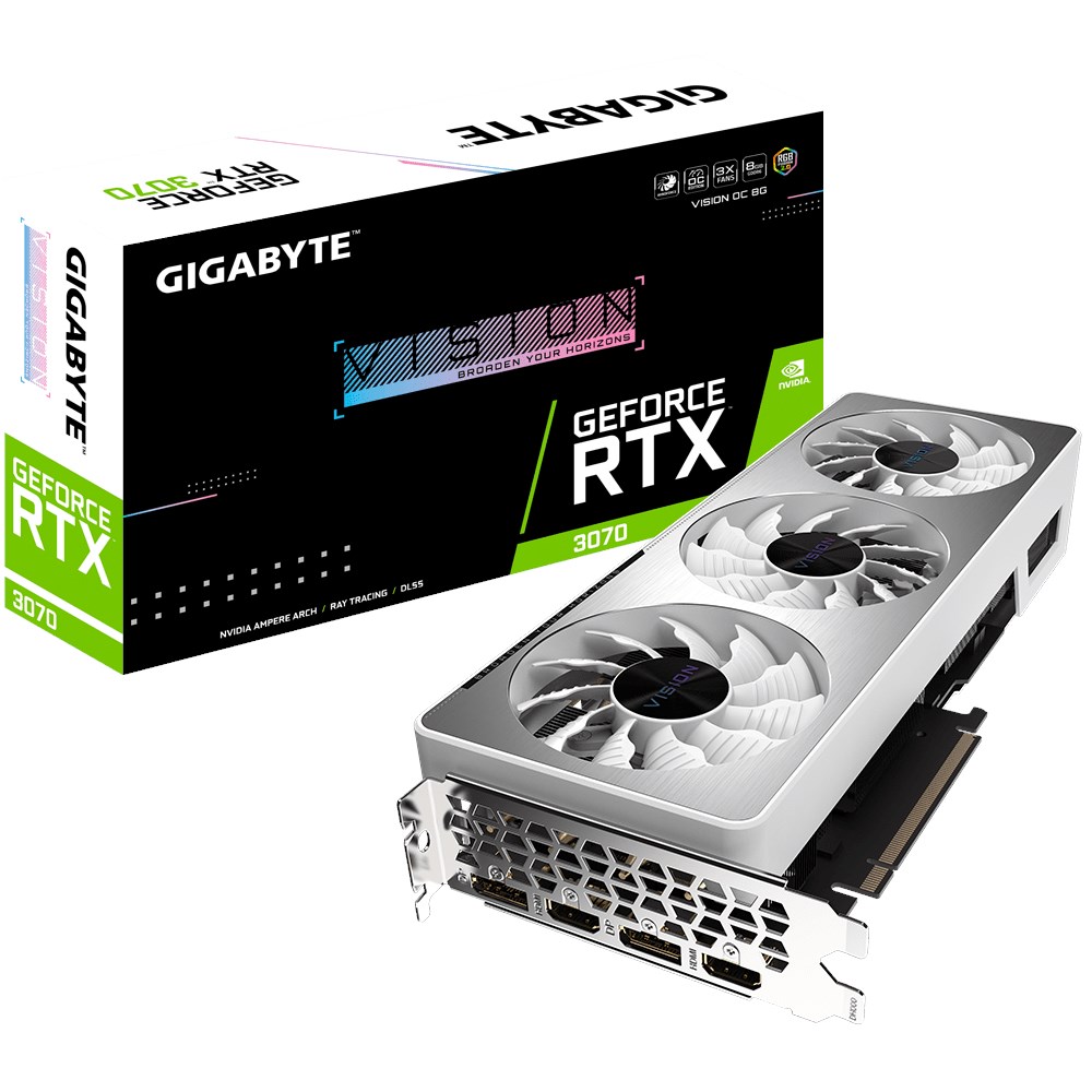 GIGABYTE GV-N3070VISION OC-8GD GeForce RTX 3070 VISION OC 8GB GDDR6 256 Bit Ekran Kartı