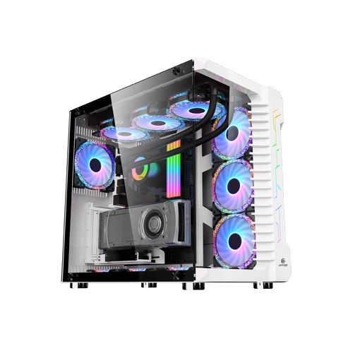 Performax Warmech Beyaz Temp. Cam RGB ATX Kasa