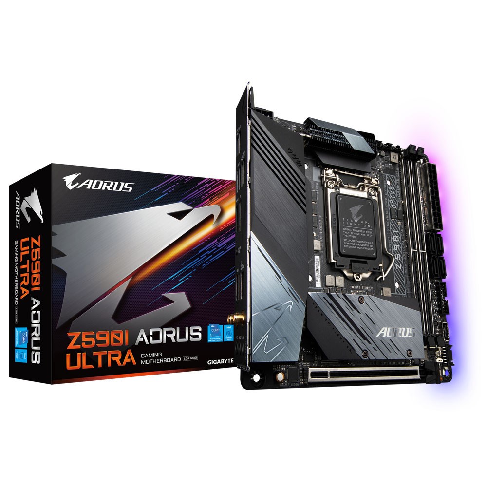 GIGABYTE AORUS Z590I ULTRA 4600MHz DDR4 Soket 1200 M.2 HDMI DP mITX Anakart