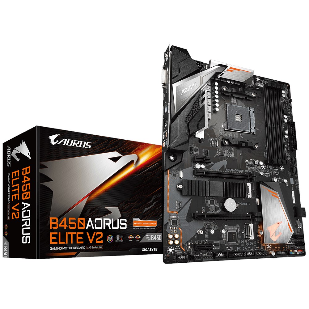 Gigabyte B450 Aorus Elite V2 AMD B450 Soket AM4 DDR4 3600(OC)MHz ATX Gaming Anakart