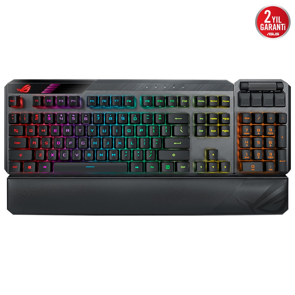 Asus ROG Claymore II Aura Sync RGB ROG RX Red Kablolu/Kablosuz Switch Mekanik Q Türkçe Oyuncu Klavye