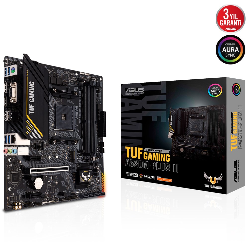 Asus TUF Gaming A520M-Plus II AMD A520 4800 MHz (OC) DDR4 Soket AM4 mATX Anakart