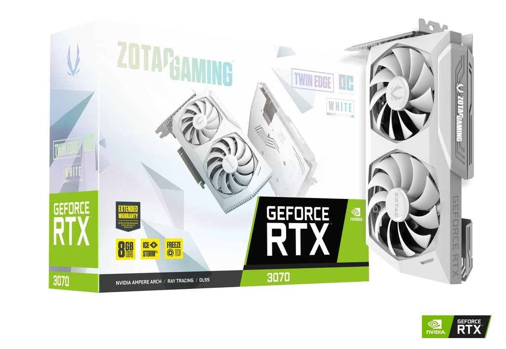 ZOTAC ZT-A30700J-10PLHR GAMING GeForce RTX 3070 Twin Edge OC White Edition LHR    