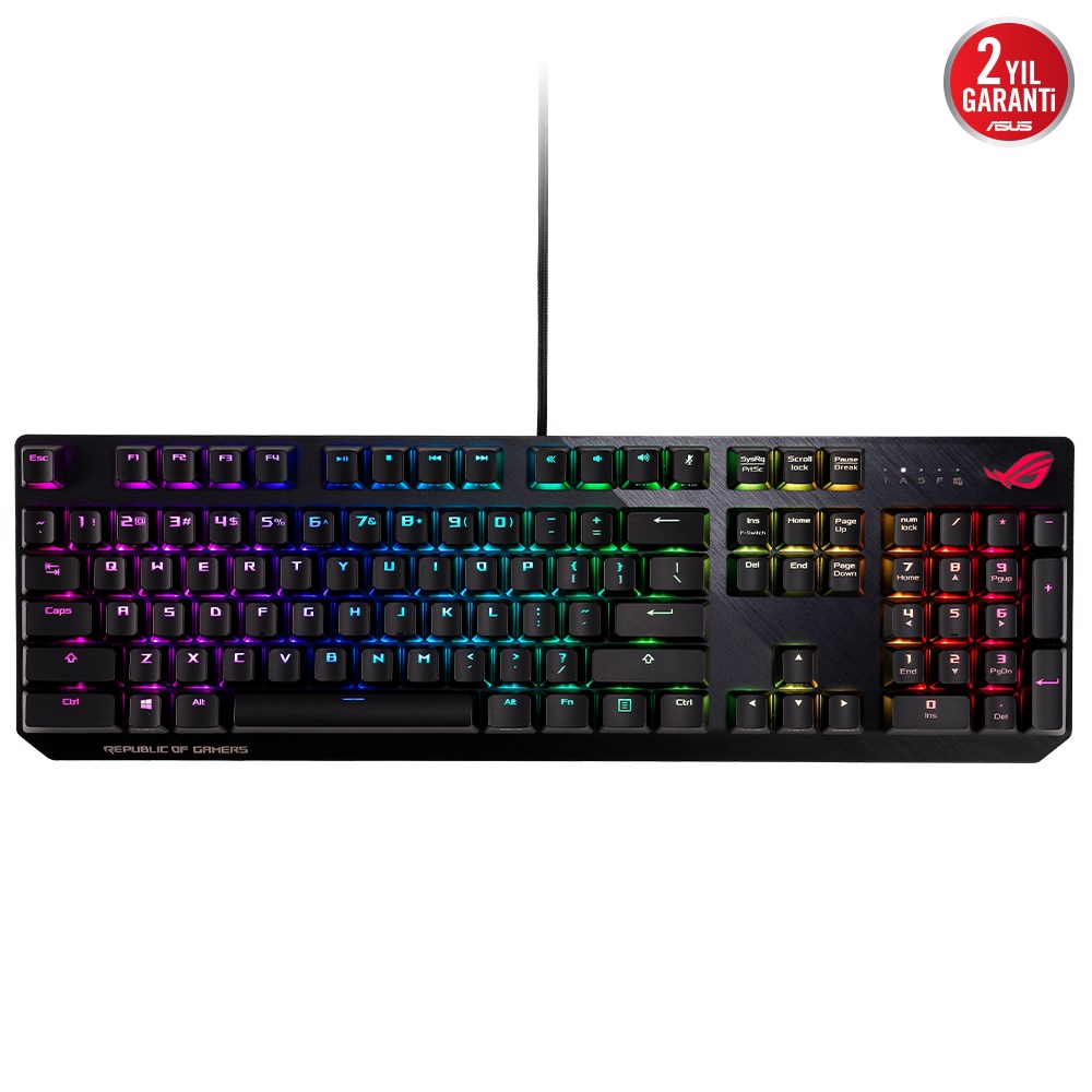 Asus ROG Strix Scope NX Red Switch Aura Sync RGB Türkçe Geniş Ctrl Tuşu Mekanik Oyuncu Klavye Siyah