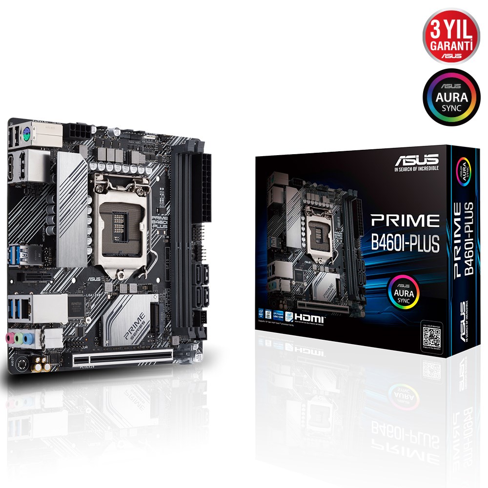 ASUS PRIME B460I-PLUS 2933MHz DDR4 Soket 1200 M.2 VGA HDMI DP Mini-ITX Anakart