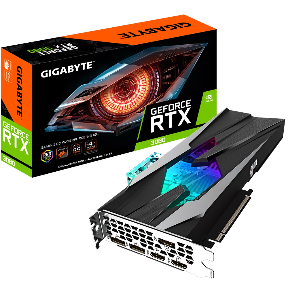 GIGABYTE GV-N3080GAMINGOC WB-10GD GeForce RTX 3080 GAMING OC WATERFORCE WB 10G GDDR6X 320 Bit Ekran Kartı