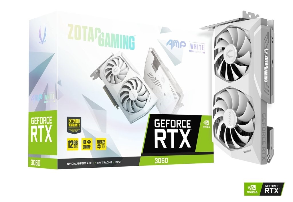 Zotac NVIDIA GeForce RTX 3060 AMP White Edition ZT-A30600F-10P 12 GB GDDR6 192 Bit