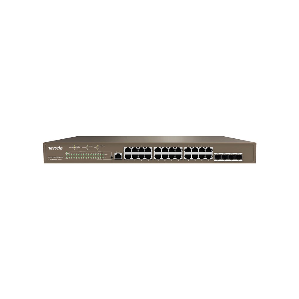 Tenda TEG5328P-24-410W 24 Port Gigabit Yönetilebilir PoE Switch