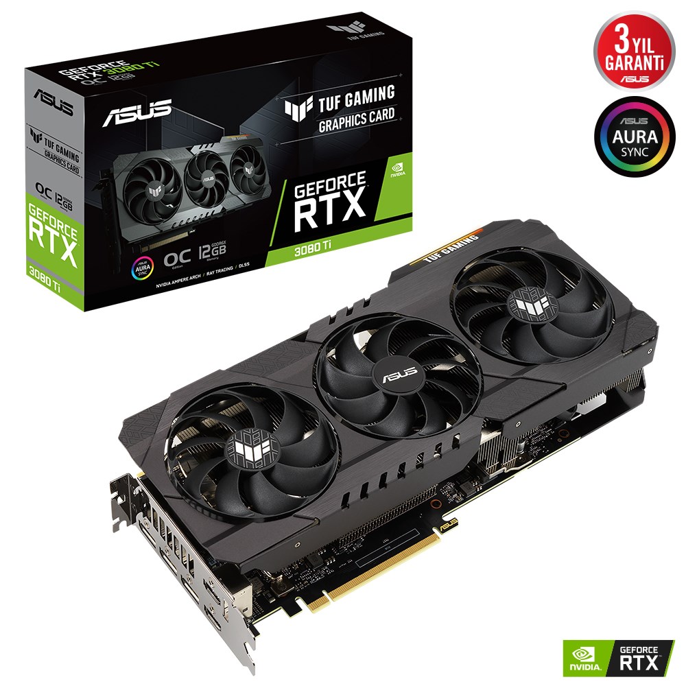 Asus TUF Gaming GeForce RTX 3080 Ti OC TUF-RTX3080TI-O12G-GAMING 12GB GDDR6X 384Bit DX12 Gaming Ekran Kartı