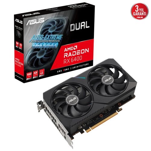 Asus Dual Radeon RX 6400 DUAL-RX6400-4G 4GB GDDR6 64Bit Ekran Kartı