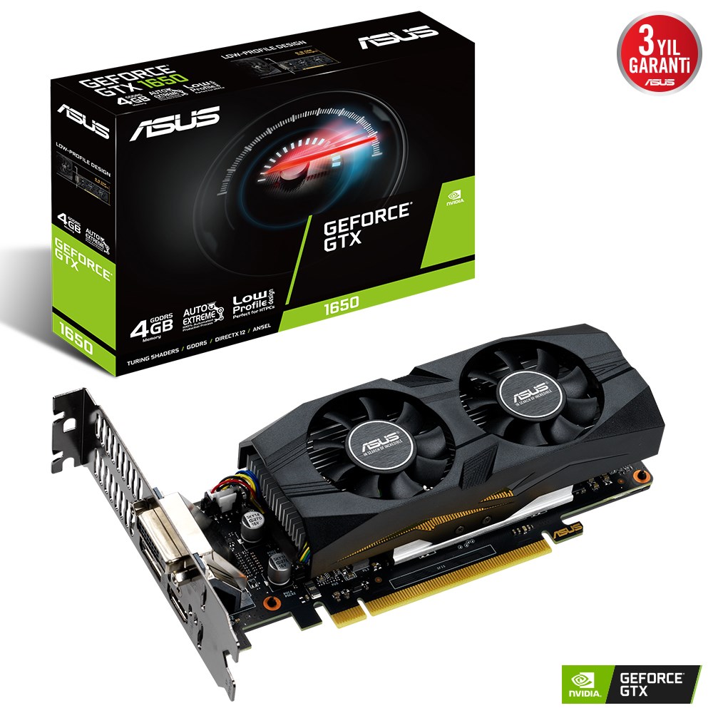 Asus GeForce GTX 1650 Low Profile GTX1650-4G-LP-BRK 4GB GDDR5 128Bit Ekran Kartı