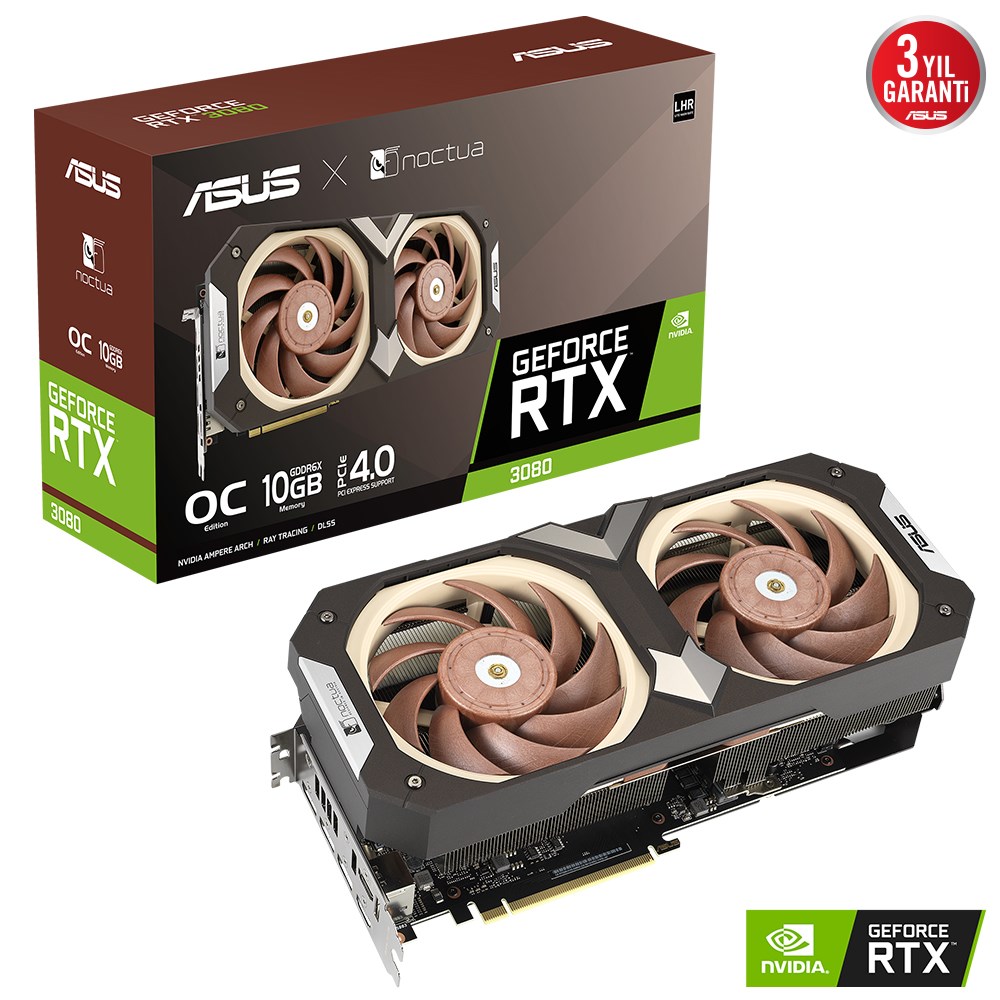 Asus GeForce RTX 3080 Noctua OC RTX3080-O10G-NOCTUA 10GB GDDR6X 320Bit  Ekran Kartı