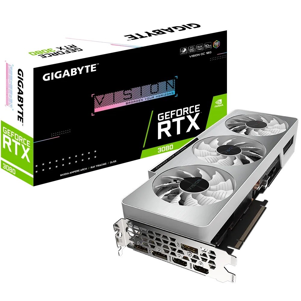 Gigabyte NVIDIA GeForce RTX 3080 VISION OC GV-N3080VISION OC-10GD 10GB GDDR6X 320 Bit Ekran Kartı (rev. 2.0)