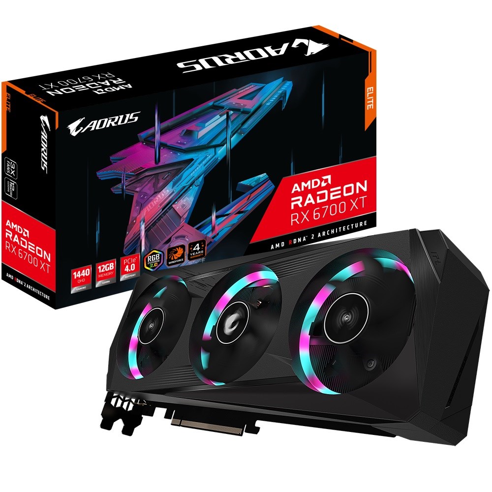 Gigabyte AMD Radeon RX 6700 XT Aorus Elite GV-R67XTAORUS-E-12GD 12 GB GDDR6 192 Bit Ekran Kartı