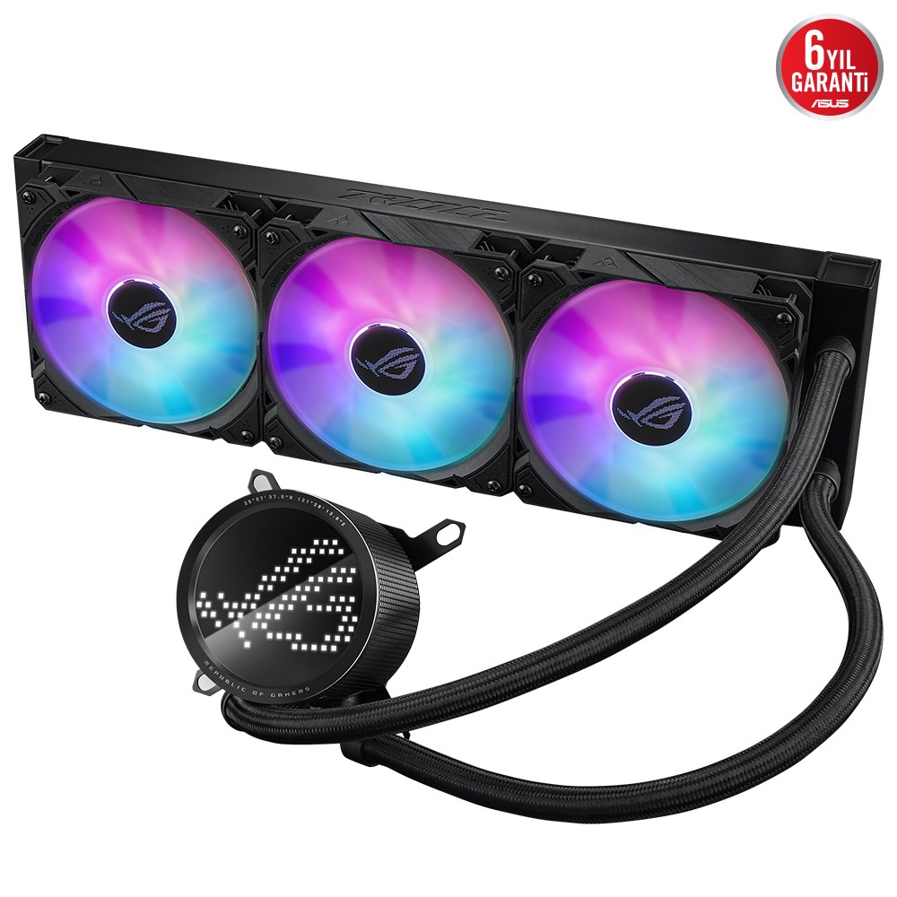 ASUS ROG RYUO III 360 ARGB ANIME MATRIX LED EKRAN ADRESLENEBİLİR RGB 120MM FAN ROG ARGB CPU SOĞUTUCUSU