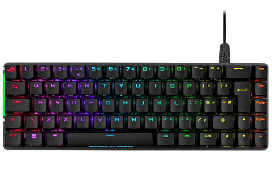 ASUS ROG FALCHION ACE % 65 KOMPAKT ROG NX MEKANİK SWITCH PBT TUŞLAR INTERAKTIF DOKUNMATİK PANEL DUAL TYPE-C PORT KABLOLU Gaming Klavye