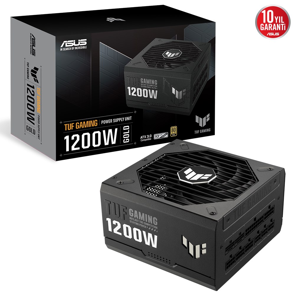 ASUS TUF GAMING 1200G 80 PLUS GOLD 1200W Modüler ATX 3.0 UYUMLU 10 YIL GARANTİ PSU