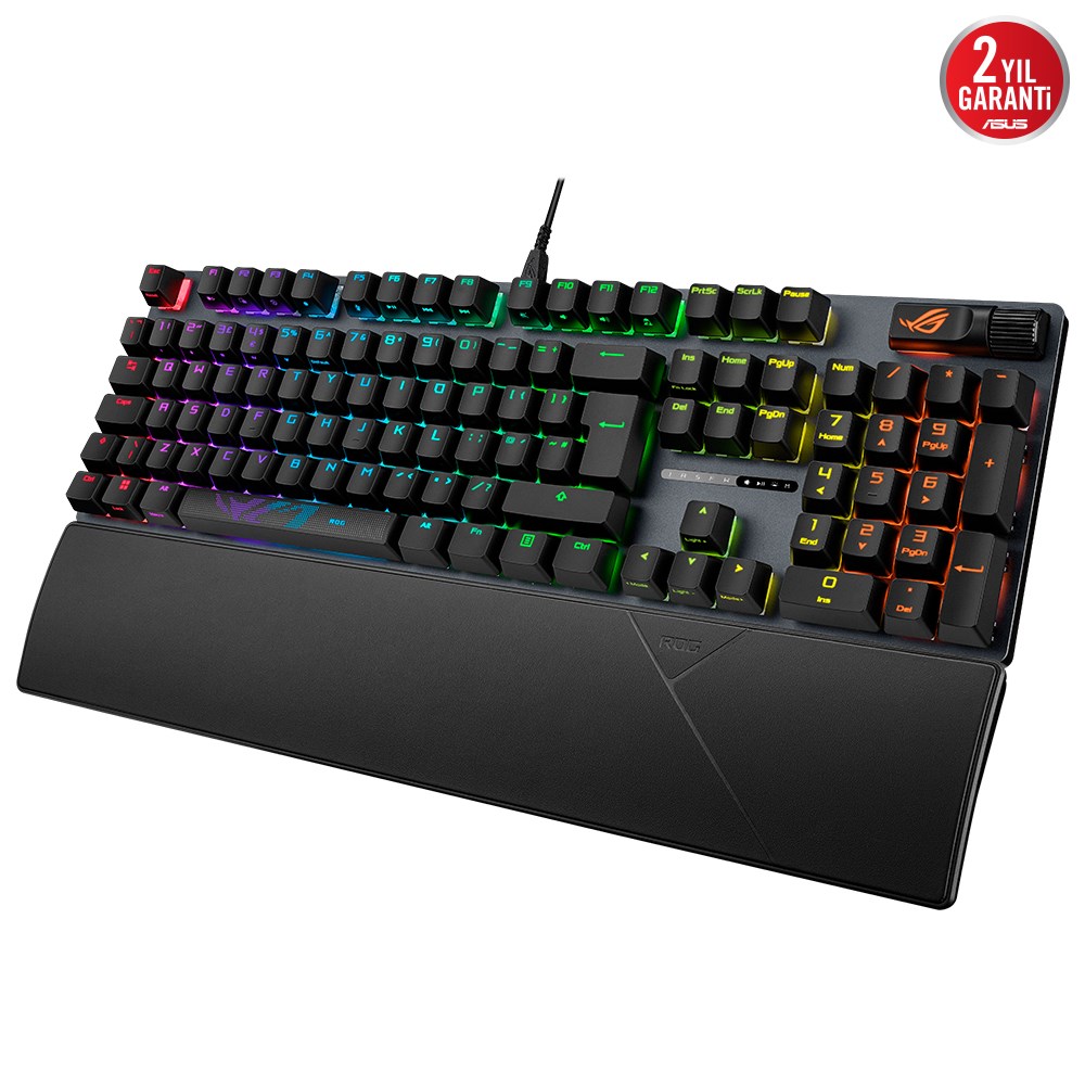 ASUS ROG STRIX SCOPE II TÜKÇE TUŞ DİZİLİMİ ROG NX SNOW MEKANİK SWITCH AURA SYNC RGB VE BİLEK DESTEĞİ