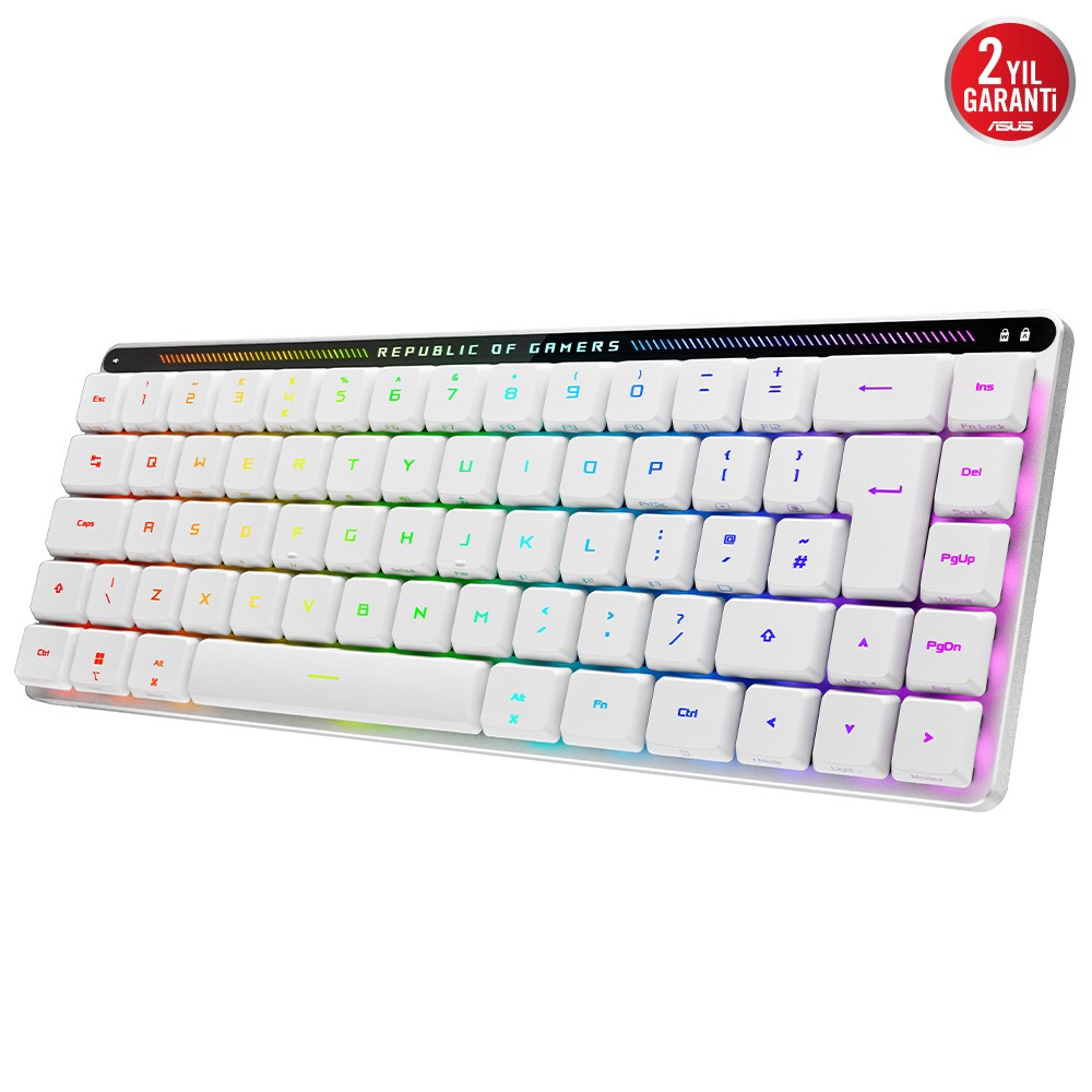 ASUS ROG FALCHION RX RED WL/LP/PBT/UK WIRELESS LOW PROFILE AURA SYNC İNGİLİZCE OYUNCU KLAVYESİ